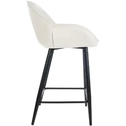 CLP Barkruk Gibson Fluweel Crème -Puur Woood Winkel 1000072718 0102