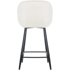 CLP Barkruk Gibson Fluweel Crème -Puur Woood Winkel 1000072718 0103