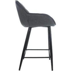 CLP Barkruk Gibson Stof Grijs -Puur Woood Winkel 1000072721 0102