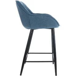 CLP Barkruk Gibson Stof Blauw -Puur Woood Winkel 1000072723 0102