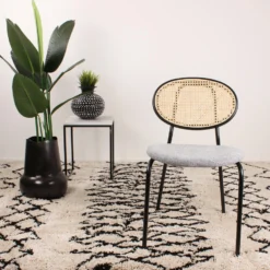 DS4U® Cherry Eetkamerstoel Naturel/grijs - Stof - Grijs -Puur Woood Winkel 1000072923 0103