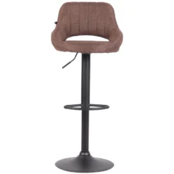 CLP Barkruk Milet Frame Zwart Stof Bruin -Puur Woood Winkel 1000073440 0101