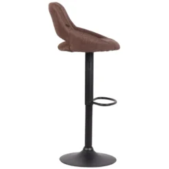 CLP Barkruk Milet Frame Zwart Stof Bruin -Puur Woood Winkel 1000073440 0102