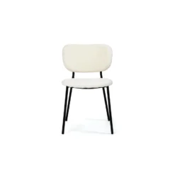 Giga Meubel Eetkamerstoel Teddy Wit - Zwart Onderstel - Stoel Marc