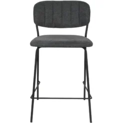 Puur Viken Barstoel 65cm - Stof - Grijs -Puur Woood Winkel 1000074303 0102