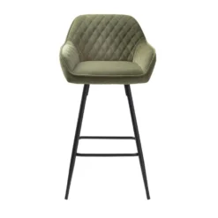 Giga Meubel Barstoel Groen - Velvet - Barstoel Milton