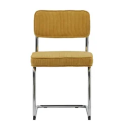 Giga Meubel Eetkamerstoel Geel - Stof & Metaal - Stoel Rupert -Puur Woood Winkel 1000074339 0102