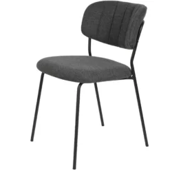 Puur Viken Eetkamerstoel - Stof - Grijs -Puur Woood Winkel 1000074345 0101