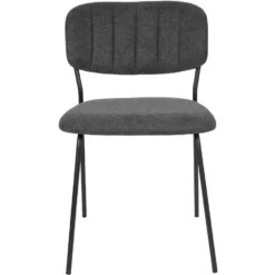 Puur Viken Eetkamerstoel - Stof - Grijs -Puur Woood Winkel 1000074345 0102