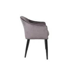 Puur Kinna Eetkamerstoel Velours - Stof - Grijs -Puur Woood Winkel 1000074355 0103