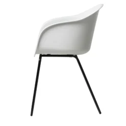 Giga Meubel Eetkamerstoel Wit Met Armleuning - Stof - Stoel Topley -Puur Woood Winkel 1000074388 0102