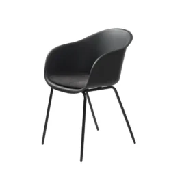 Giga Meubel Eetkamerstoel Wit Met Armleuning - Stof - Stoel Topley -Puur Woood Winkel 1000074388 0103