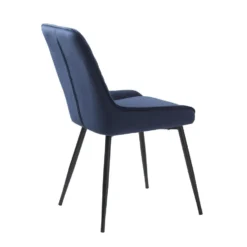 Giga Meubel Eetkamerstoel Blauw - Velvet - Stoel Milton -Puur Woood Winkel 1000074396 0102