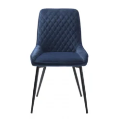 Giga Meubel Eetkamerstoel Blauw - Velvet - Stoel Milton