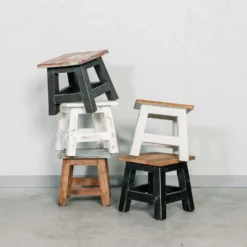 Rootsmann Houten Krukje - Grijs - Hout -Puur Woood Winkel 1000074648 0102