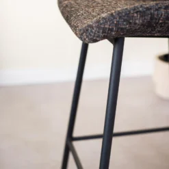 Barkruk Beau Chenille Zwart - Zithoogte 67 Cm - Stof - Zwart -Puur Woood Winkel 1000074894 0103