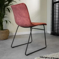 Set Van 2 Eetkamerstoelen Vienna Velvet Roze - Stof - Roze -Puur Woood Winkel 1000074897 0103