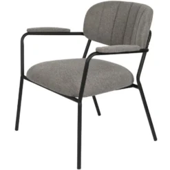 Puur Viken Fauteuil Met - Stof - Grijs -Puur Woood Winkel 1000074934 0101