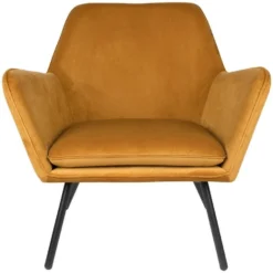 Puur Berg Fauteuil Velvet - Stof - Geel -Puur Woood Winkel 1000074940 0102