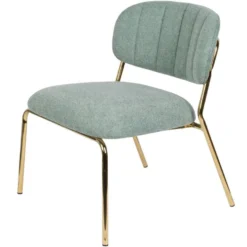 Puur Viken Fauteuil Lichtgroen/goud - Stof - Groen -Puur Woood Winkel 1000074941 0101