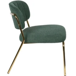 Puur Viken Fauteuil Donkergroen/goud - Stof - Groen -Puur Woood Winkel 1000074943 0103