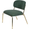 Puur Viken Fauteuil Donkergroen/goud - Stof - Groen