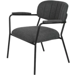 Puur Viken Fauteuil Met - Stof - Grijs -Puur Woood Winkel 1000074945 0101