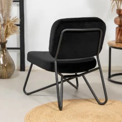 Velvet Fauteuil Jasmijn Zwart - Stof - Zwart -Puur Woood Winkel 1000074957 0102