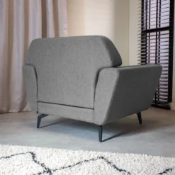 Industriële Fauteuil Roger Grijs - Stof - Grijs -Puur Woood Winkel 1000074958 0102