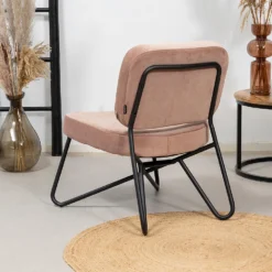 Velvet Fauteuil Jasmijn Roze - Stof - Roze -Puur Woood Winkel 1000074960 0102