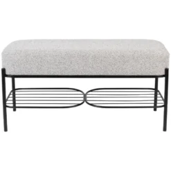 Puur Mandal Bankje 90cm - Stof - Grijs -Puur Woood Winkel 1000076847 0102