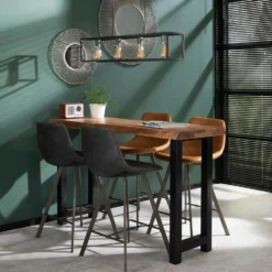 Barstoel Jill Kuip - Lederlook - Zwart -Puur Woood Winkel 1000076852 0103