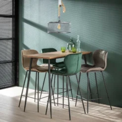 Verona Barstoel 67cm - Stof - Beige -Puur Woood Winkel 1000076864 0103