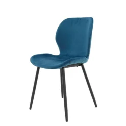 Verona Eetkamerstoel Velvet - Stof - Blauw -Puur Woood Winkel 1000076881 0102