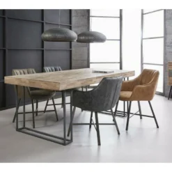 Newbury Eetkamerstoel Wax - Lederlook - Zwart -Puur Woood Winkel 1000076889 0102