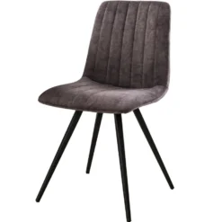 Victor Eetkamerstoel Velvet - Stof - Grijs