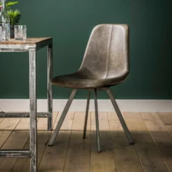 Eetkamerstoel Jill Kuip - Lederlook - Taupe -Puur Woood Winkel 1000076892 0102