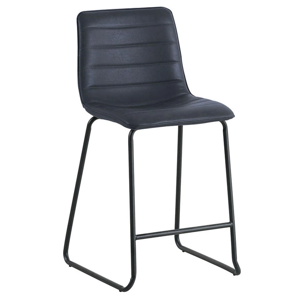 Set Van 2 Barkrukken Industrieel Mark Blauw Zithoogte 65 Cm Kunstleder 1 Set Van 2 Barkrukken Industrieel Mark Blauw Zithoogte 65 Cm Kunstleder