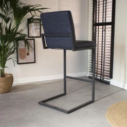 Set Van 2 Barkrukken Industrieel Hoxton Blauw Zithoogte 78 Cm Kunstleder -Puur Woood Winkel 1000078927 0103