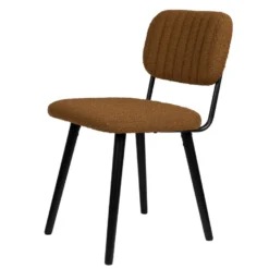 Puur Vinnes Eetkamerstoel Bouclé - Stof - Bruin -Puur Woood Winkel 1000078979 0101