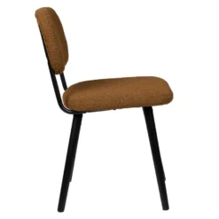 Puur Vinnes Eetkamerstoel Bouclé - Stof - Bruin -Puur Woood Winkel 1000078979 0103