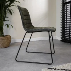 Set Van 2 Eetkamerstoelen Vienna Velvet Groen - Stof - Groen -Puur Woood Winkel 1000078988 0102