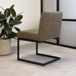 Set Van 2 Eetkamerstoelen Industrieel Nathan Groen - Stof - Groen -Puur Woood Winkel 1000078993 0102