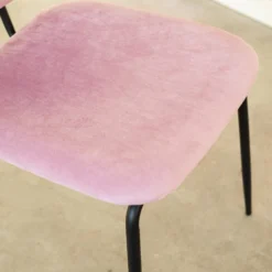 Set Van 2 Eetkamerstoelen Jerry Velvet Roze - Stof - Roze -Puur Woood Winkel 1000078996 0103