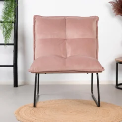 Velvet Fauteuil Maud Roze - Stof - Roze -Puur Woood Winkel 1000079003 0101