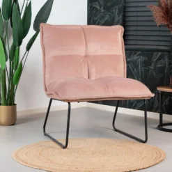 Velvet Fauteuil Maud Roze - Stof - Roze -Puur Woood Winkel 1000079003 0103