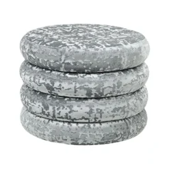 Beliani Poef BREWTON - Grijs Fluweel