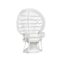 Beliani Fauteuil EMMANUELLE - Wit Rotan