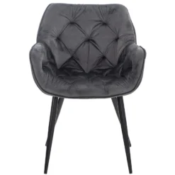 CLP Eetkamerstoel Tanna Fluweel Grijs -Puur Woood Winkel 1000080762 0101