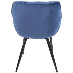 CLP Set Van 4 Eetkamerstoelen Tanna Fluweel Blauw -Puur Woood Winkel 1000080764 0103